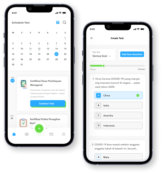 App Screens of Online Examination Panel