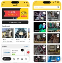 Mobile screen of Emit on demand grocery application